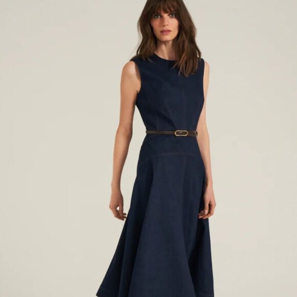 New AUTH Veronica Beard Karrigan Denim Midi Dress - Picture 5 of 8